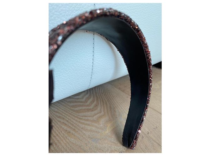 Cerchietto Miu Miu 2006 Glitter Colore Cotto Marrone - vista 9