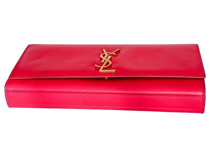 Saint Laurent Pochette YSL Cassandre in pelle rosa - vista 2