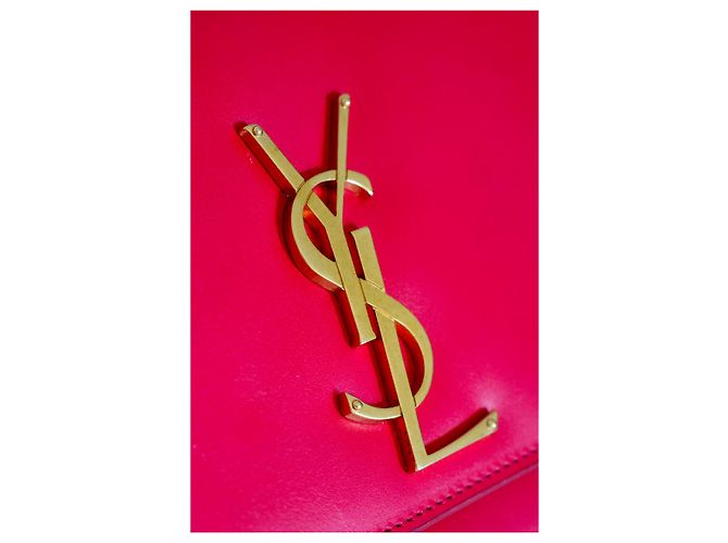 Saint Laurent Pochette YSL Cassandre in pelle rosa - vista 3