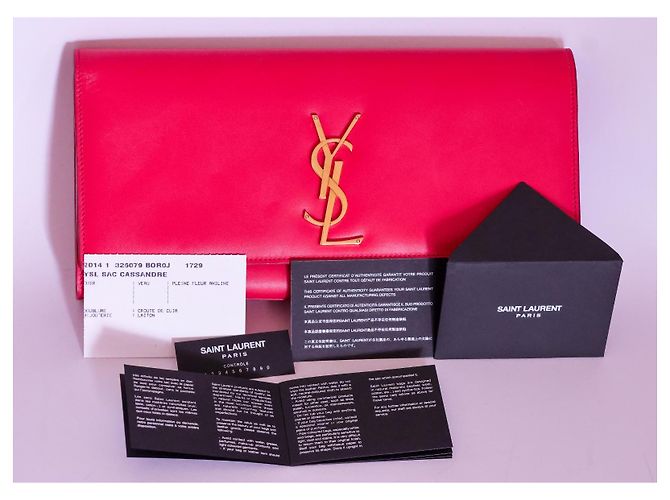 Saint Laurent Pochette YSL Cassandre in pelle rosa - vista 4