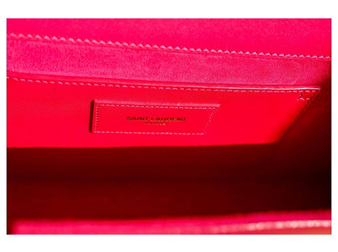 Saint Laurent Pochette YSL Cassandre in pelle rosa - vista 5
