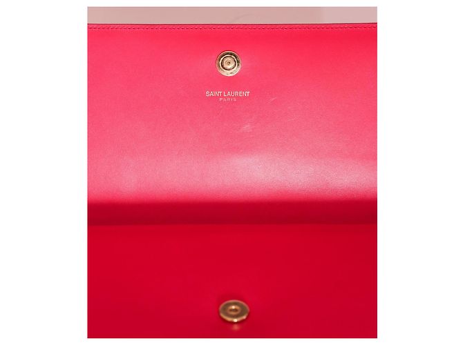 Saint Laurent Pochette YSL Cassandre in pelle rosa - vista 9