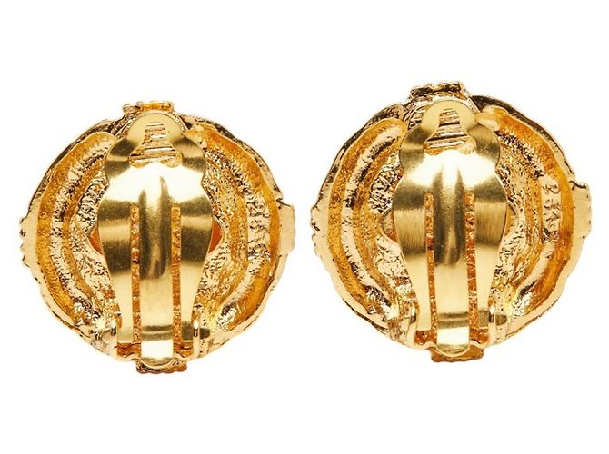 Brincos redondos Chanel Gripoix Vermelho Dourado - vista 3