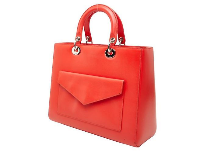 Borsa in pelle rossa Christian Dior Rosso - vista 2