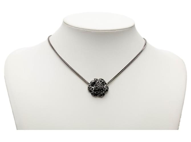 Collana Chanel Camellia Coco Mark Nero Argento - vista 6