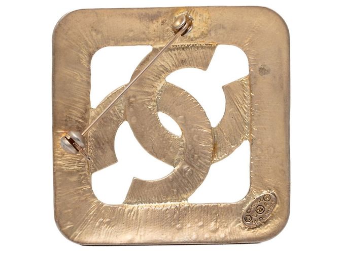 Spilla Chanel Vintage Coco Mark Diamond D'oro - vista 2