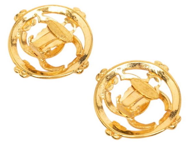 Orecchini a clip Chanel Vintage Coco Mark D'oro - vista 2