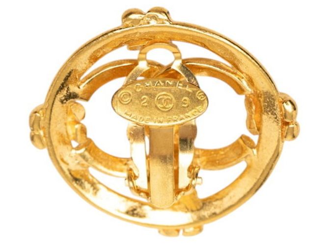 Orecchini a clip Chanel Vintage Coco Mark D'oro - vista 3