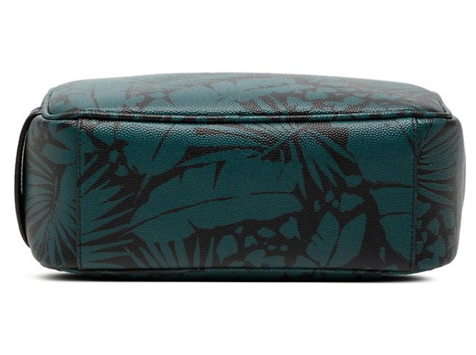 Borsa Saint Laurent Logo Botanical Palm Leaf Print Nero Verde - vista 3