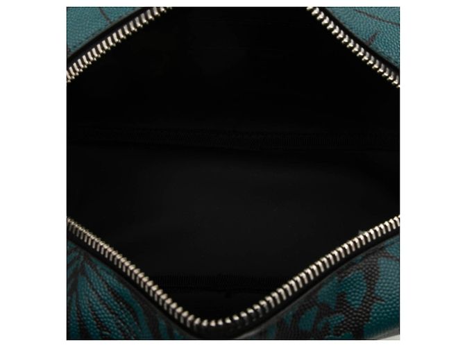 Borsa Saint Laurent Logo Botanical Palm Leaf Print Nero Verde - vista 4