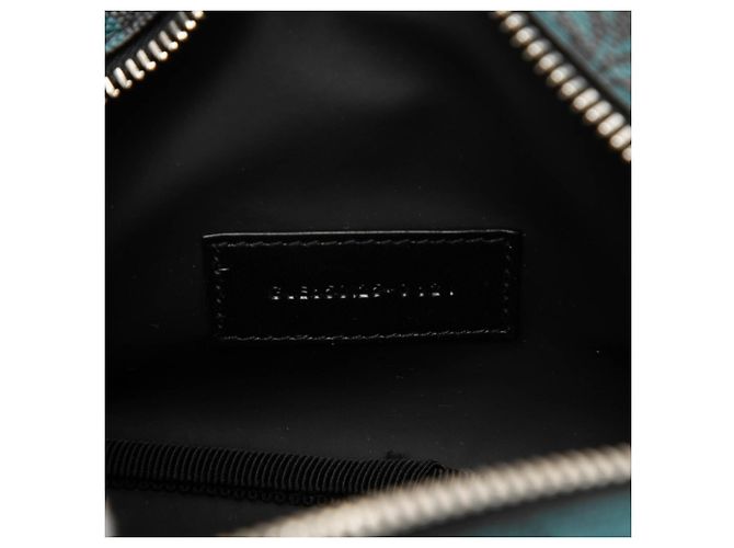 Borsa Saint Laurent Logo Botanical Palm Leaf Print Nero Verde - vista 6
