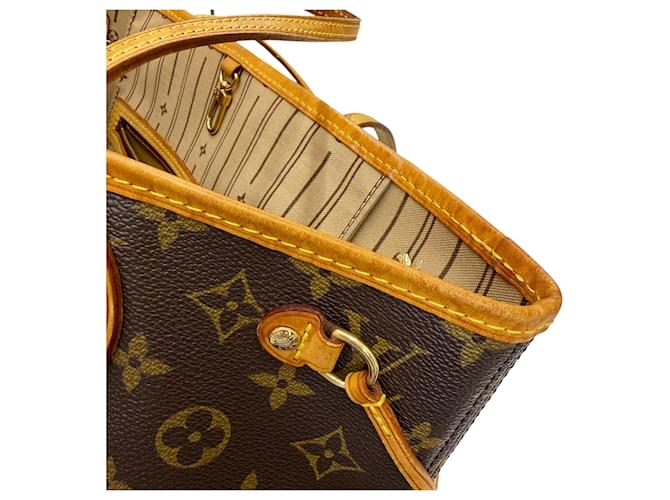Borsa Louis Vuitton Monogram Neverfull PM Marrone - vista 12