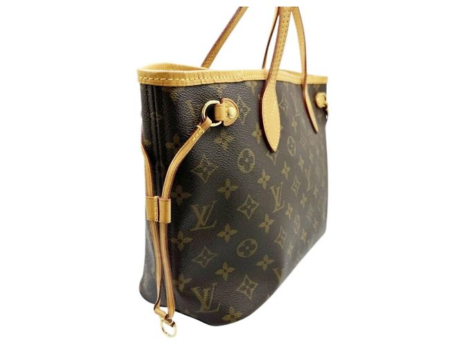 Borsa Tote Louis Vuitton Monogram Neverfull PM Marrone - vista 3