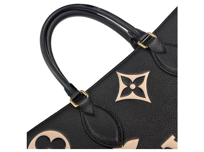 Borsa Tote Louis Vuitton OnTheGo MM M45495 Nero Beige - vista 10