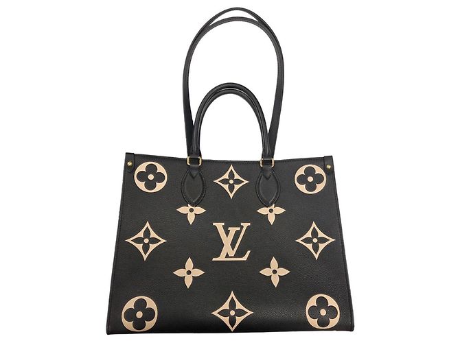 Borsa Tote Louis Vuitton OnTheGo MM M45495 Nero Beige - vista 11