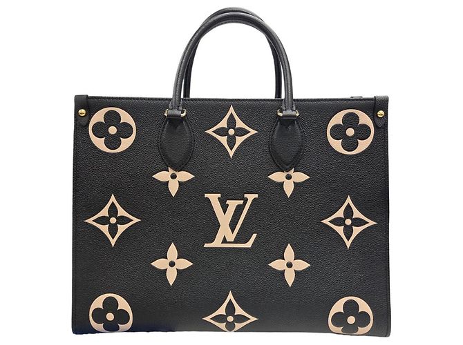 Borsa Tote Louis Vuitton OnTheGo MM M45495 Nero Beige - vista 2