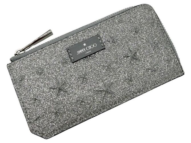 Jimmy Choo Silver Leather Card Case Silvery - view 2