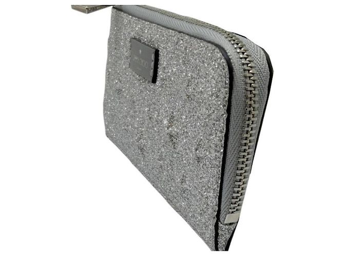 Jimmy Choo Silver Leather Card Case Silvery - view 4