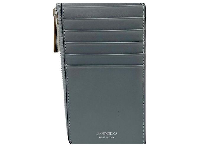 Jimmy Choo Silver Leather Card Case Silvery - view 5