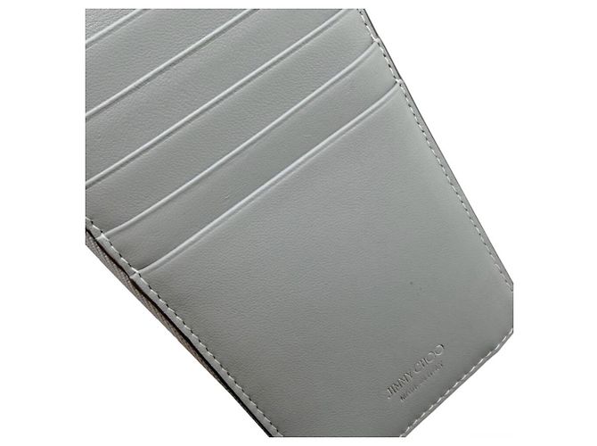 Jimmy Choo Silver Leather Card Case Silvery - view 6