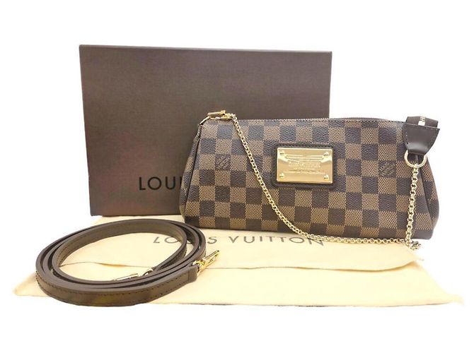 Borsa a tracolla Louis Vuitton Eva Damier Ebene Marrone - vista 11