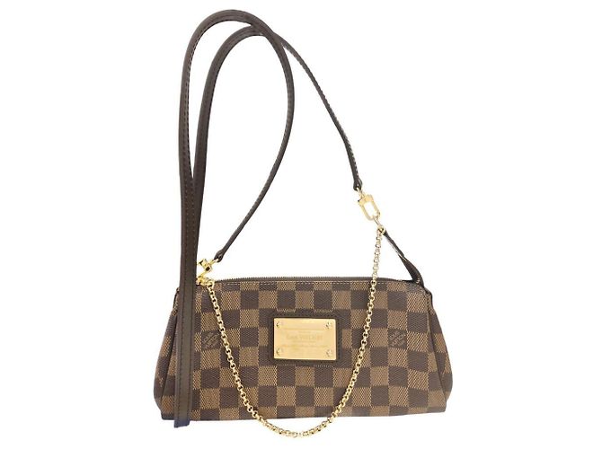 Borsa a tracolla Louis Vuitton Eva Damier Ebene Marrone - vista 3