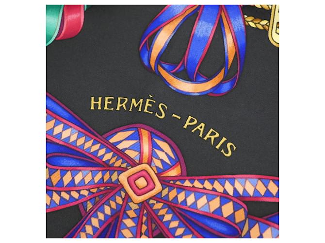 Silk In Hermès Hermes LES RUBANS CHEVAL Seidentuch Schwarz - Ansicht 2