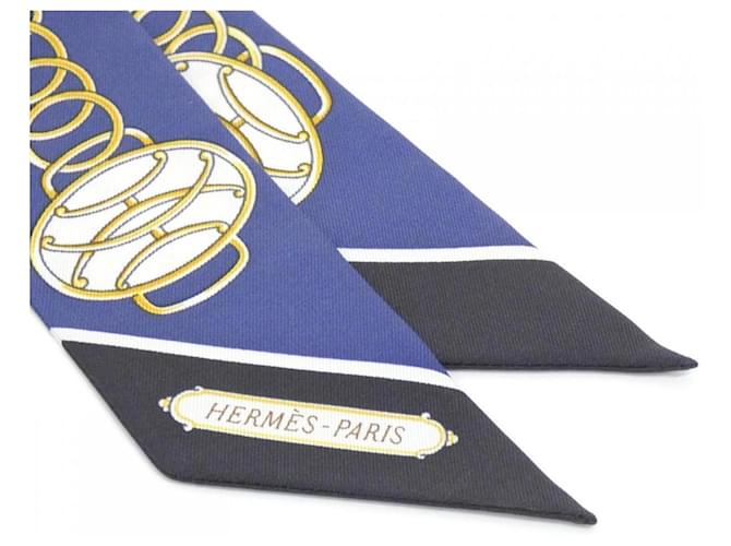 Hermès Foulard Twilly Hermes LIFT PROFILE Nero Blu - vista 2