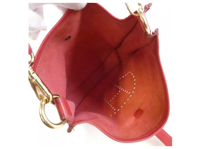 Hermès Borsa a tracolla Hermes Evelyne GM Rosso - vista 9
