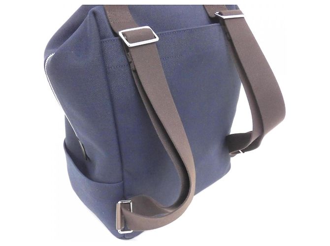 Hermès Zaino Hermes Groom 800642EK Rosso Blu Blu navy - vista 4