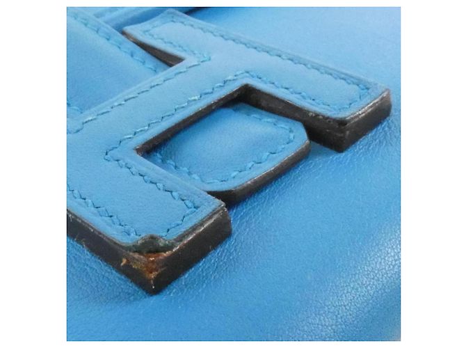 Hermès Hermes Jige Duo Long Wallet Blau - Ansicht 4