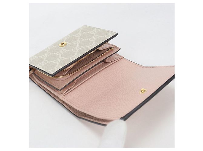 Billetera bi-fold Gucci GG Supreme Rosa - vista 3