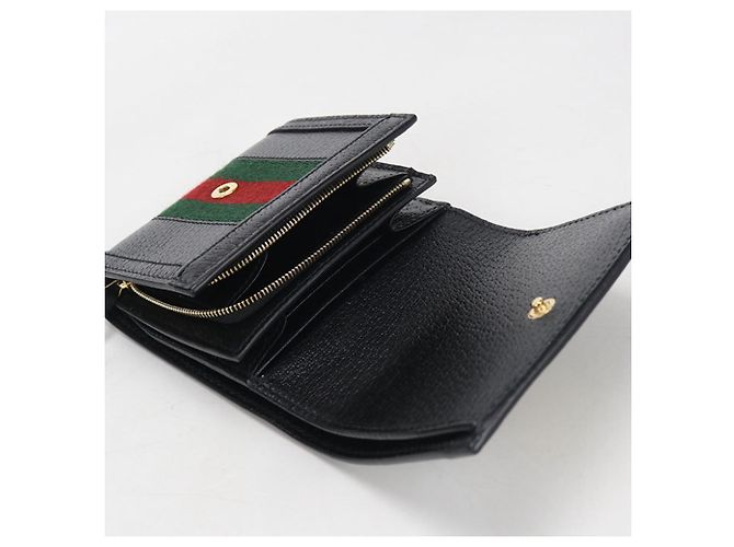 Portafoglio bi-fold medio Ophidia GUCCI Nero - vista 3