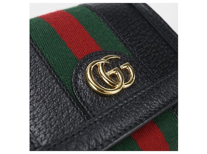 Portafoglio bi-fold medio Ophidia GUCCI Nero - vista 7