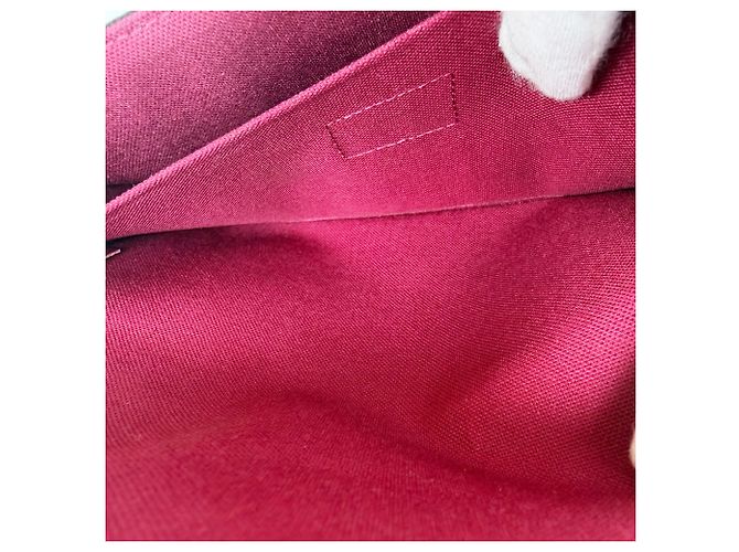 Pochette Felicie Monogram Louis Vuitton Bolso de Hombro Castaño Fucsia - vista 11