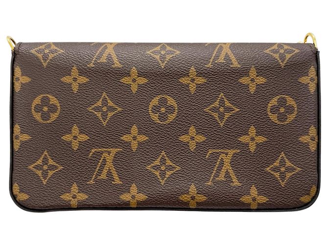 Pochette Felicie Monogram Louis Vuitton Bolso de Hombro Castaño Fucsia - vista 2