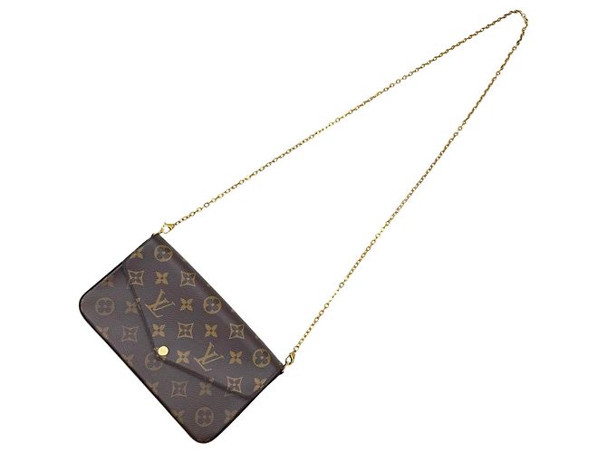 Pochette Felicie Monogram Louis Vuitton Bolso de Hombro Castaño Fucsia - vista 20