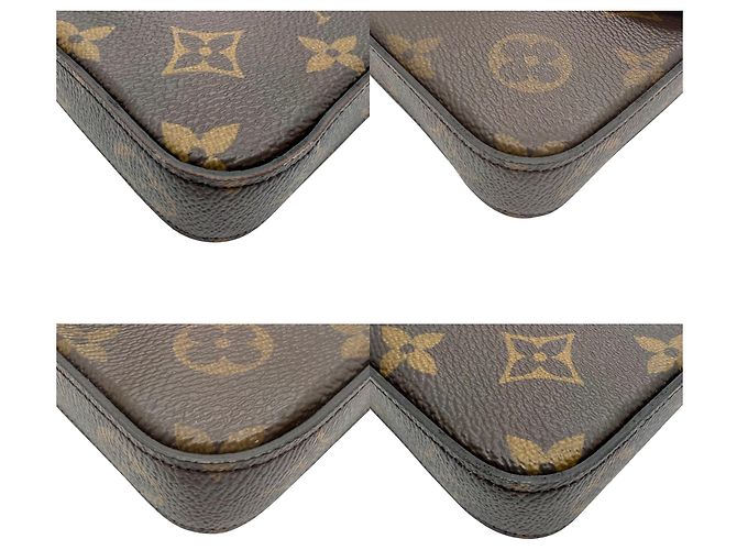 Pochette Felicie Monogram Louis Vuitton Bolso de Hombro Castaño Fucsia - vista 5