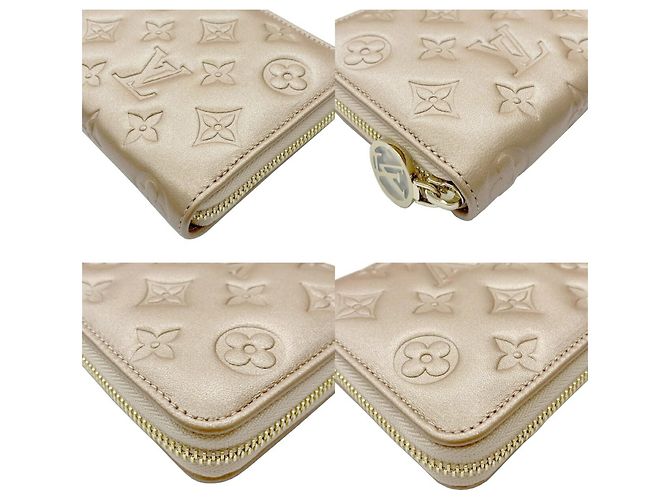 Zippy Cartera larga Monogram en oro rosa Louis Vuitton Dorado - vista 3