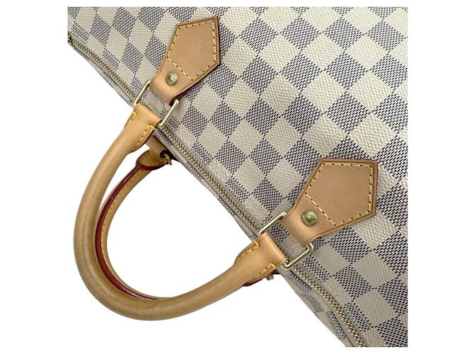 Louis Vuitton Damier Azur Speedy 35 Boston Bag Bianco - vista 11