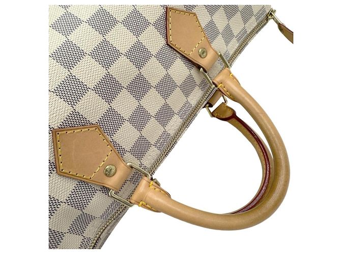Louis Vuitton Damier Azur Speedy 35 Boston Bag Bianco - vista 12