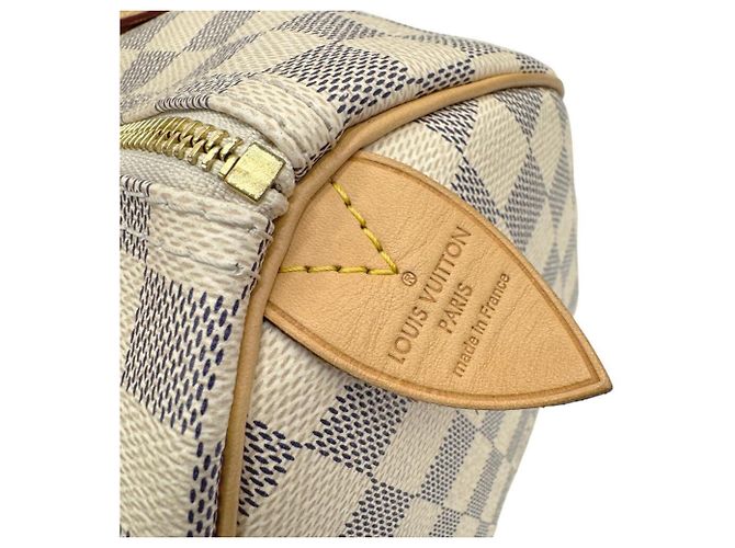 Louis Vuitton Damier Azur Speedy 35 Boston Bag Bianco - vista 13
