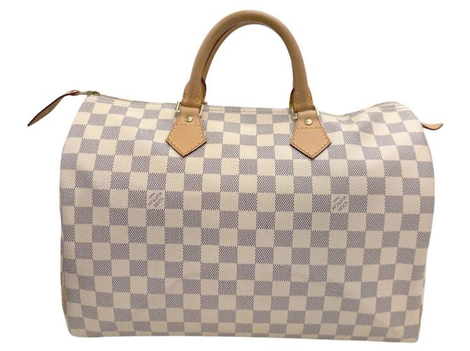 Louis Vuitton Damier Azur Speedy 35 Boston Bag Bianco - vista 2
