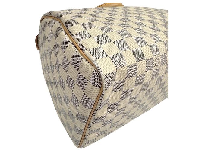 Louis Vuitton Damier Azur Speedy 35 Boston Bag Bianco - vista 7