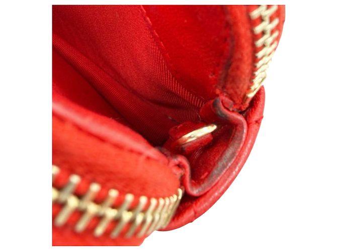 Timeless Portafoglio con catena in agnello rosso Chanel - vista 10