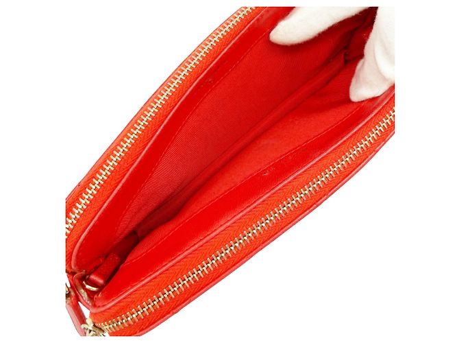 Timeless Portafoglio con catena in agnello rosso Chanel - vista 11