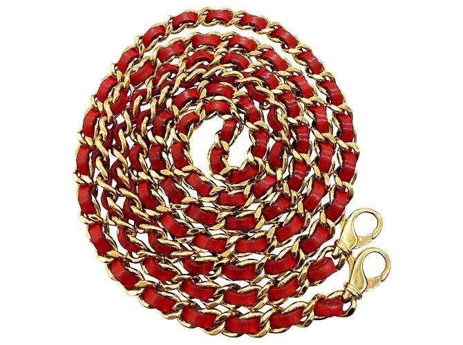 Timeless Portafoglio con catena in agnello rosso Chanel - vista 16