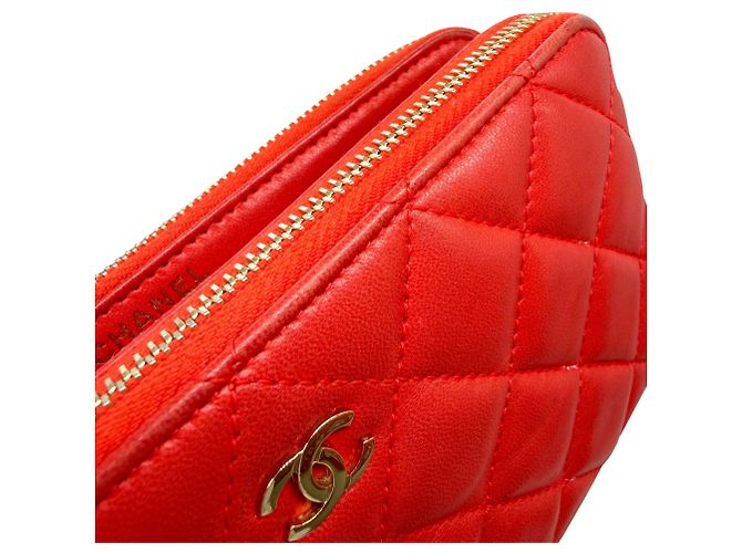 Timeless Portafoglio con catena in agnello rosso Chanel - vista 6