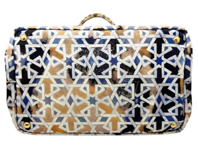 Prada Canapa Canvas Handbag/Tote Bag Blau Orange - Ansicht 6
