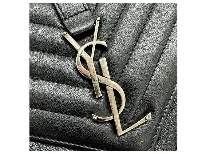 Borsa a Spalla con Catena Saint Laurent Monogram College Nero - vista 11